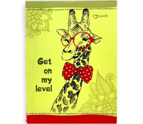 Блокнот у твердій обкладинці (80 арк; формат 17,5х24 см) клітинка, жираф