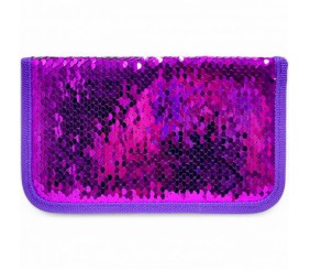 Пенал-книжка з паєтками (1 відділення) фіолетовий