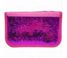 Пенал-книжка з паєтками (2 відділення) фіолетовий