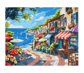 Картина по номерах "Приморське місто" 40х50 см