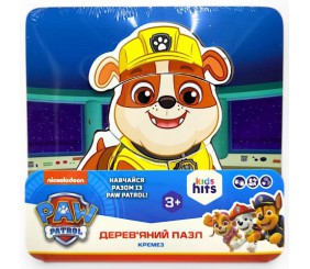 Деревʼяна іграшка (пазли-вкладиші) "Щенячий патруль. Кремез" (15 х 15 см)