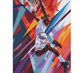 Алмазна мозаїка "Динамічний слем-данк" 40х50 см