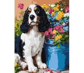 Картина по номерах "Милий спаніель" 30х40 см