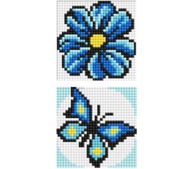 Набір з алмазною мозаїкою на магнітній основі "Синій колір" 9x9 см