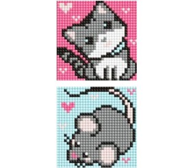 Набір з алмазною мозаїкою на самоклеючій основі Сірі друзі" 9x9 см