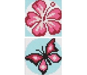 Набір з алмазною мозаїкою на самоклеючій основі "Рожевий колір" 9x9 см