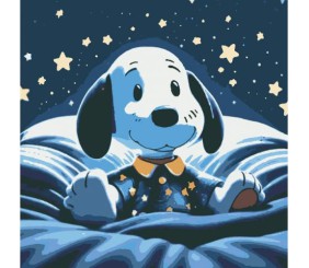 Картина по номерах зі світлодіодною підсвіткою "Готовий до сну" 25x25 см