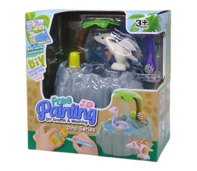 Набір для творчості "DIY Graffiti and Washing: Динозаври" 4 фігурки, подача води, 6 фломастерів, ванночка, щіточка