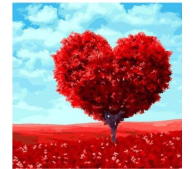 Картина по номерах "Червоне дерево" 40х50 см