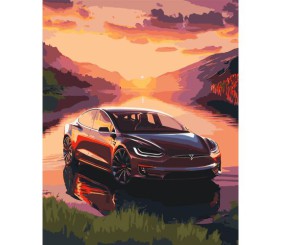Картина по номерах "Авто Тесла" 40х50 см