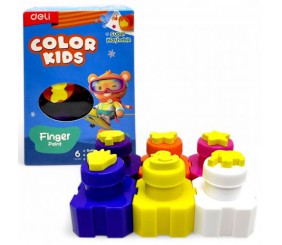 Фарби пальчиковi зi штампами, 6 кольорів по 18 мл