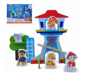 Деревʼяна іграшка-конструктор "Щенячий патруль", 14 елементів