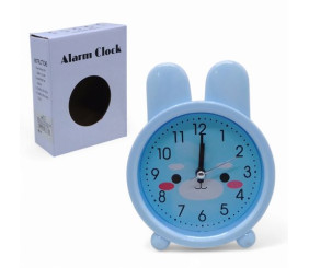 Годинник-будильник дитячий настільний Зайчик (блакитний)