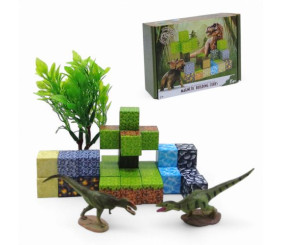 Конструктор магнітний "Майнкрафт", з динозаврами, 35 деталей