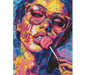 Алмазна мозаїка "Дівчина з цукеркою" 40х50 см