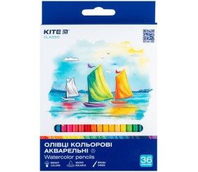 Олівці кольорові акварельні, 36 шт. Kite Classic
