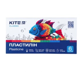 Пластилін, 6 кольорів, 120 г. Kite Classic