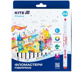 Фломастери, набір 24шт, Kite Creative Superwashable