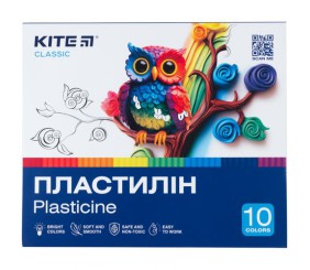 Пластилін, 10 кольорів, 200 г. Kite Classic