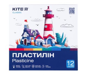 Пластилін, 12 кольорів, 240 г. Kite Classic