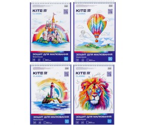 Зошит для малювання, 30 арк., спр., софт тач+УФ,Kite Classic