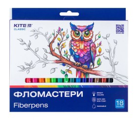 Фломастери, набiр 18 шт. Kite Classic
