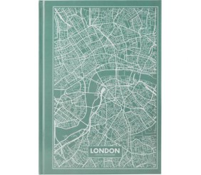 Книга записна А4 Maps London, 96арк., кліт., бірюзовий