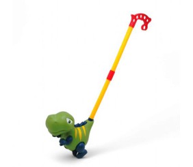 Каталка дитяча "Динозавр", з ручкою (зелений)