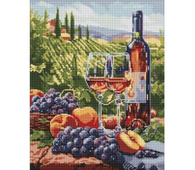 Алмазна мозаїка "Фруктове вино" 40х50 см