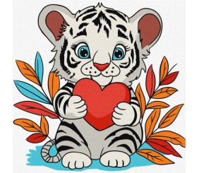 Картина за номерами "Чудове тигреня" 25х25 см