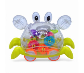 Інерційна іграшка "Краб" на колесиках, з шестернями, світло, дзвоник (жовтий)