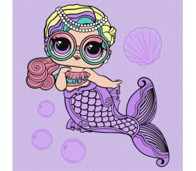 Картина за номерами з фарбами металік "L.O.L. Surprise! Mermaids. Miss Sea" 40х40 см
