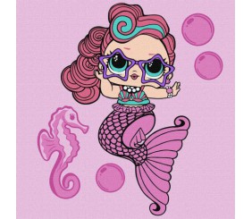 Картина за номерами з фарбами металік "L.O.L. Surprise! Mermaids. Waves" 40х40 см