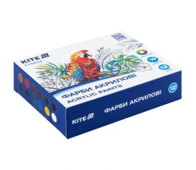 Фарби акрилові, 12 кольорів, 20 мл, Kite Creative