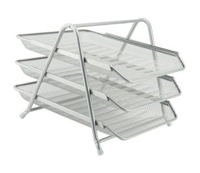 Лоток горизонтальний 3-в-1, металевий, срібл
