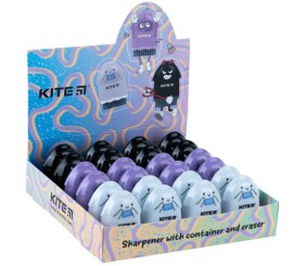 Точилка з контейнером та гумкою Faces, асорті