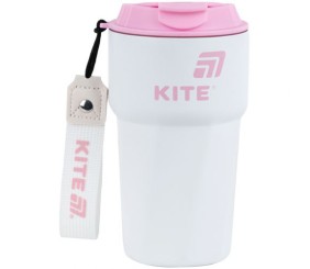 Термокружка  450 мл, біло-рожева