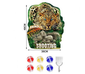 Дартс "Леопард", 6 мʼячиків з липучками, 48 х 38 см