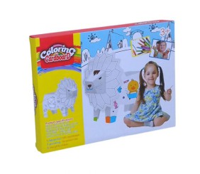 Набір для творчості "Розмальовка-конструктор: Лев", 12 фломастерів в наборі