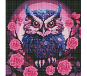 Алмазна мозаїка "Фіолетова совушка" 40х40 см