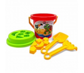 Набір пісочний "Розумний малюк" (відерце, кришка, пасочки, граблі, лопатка)