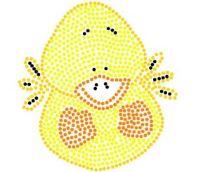 Картина за номерами, з ватними паличками "Крапкова творчість. Кря-кря" (25х25 см)