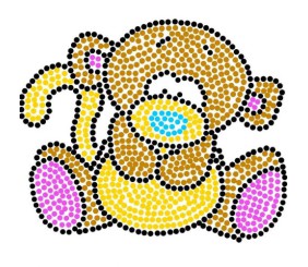 Картина за номерами, з ватними паличками "Крапкова творчість. Мавпа" (25х25 см)