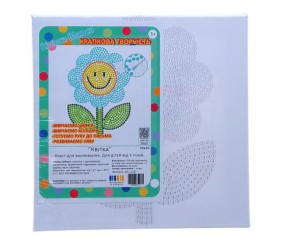 Картина за номерами, з ватними паличками "Крапкова творчість. Квітка" (25х25 см)