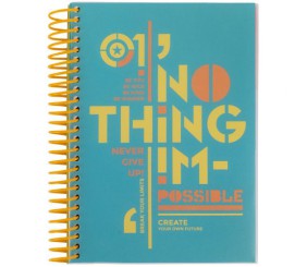 Блокнот з розділювачами, А5, 120арк, кліт, бірюзовий