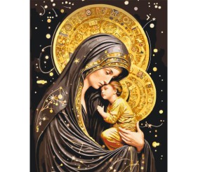 Картина за номерами з фарбами металік "Ікона. Пресвята Богородиця" 40х50 см