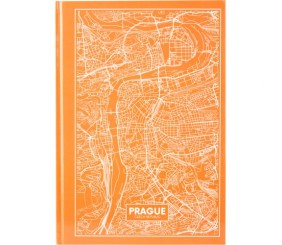 Книга записна А4 Maps Prague, 96арк., кліт., персиковий