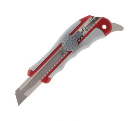 Ніж канцел., мет. направл, гум вставки, 18мм  гвинт фіксатор