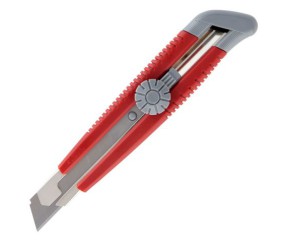 Ніж канцелярський, мет. направляючi, 18 мм, гвинт. фіксатор