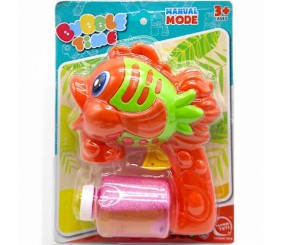 Пістолет з мильними бульбашками "Рибка" механічний (помаранчевий)